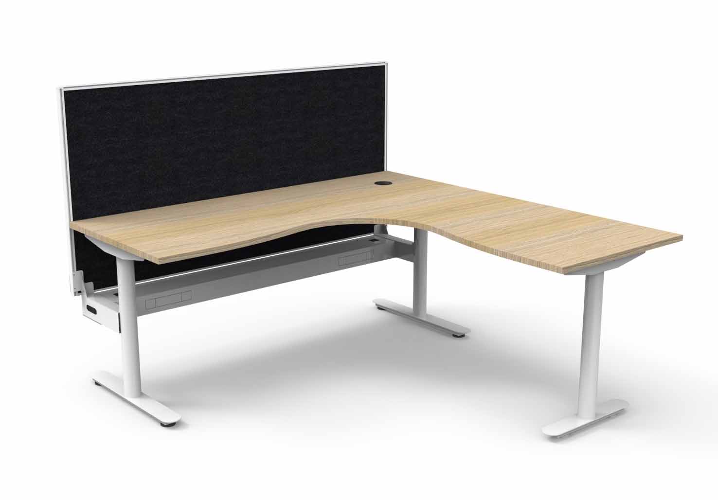 Halo Static Corner Workstation - With Screen